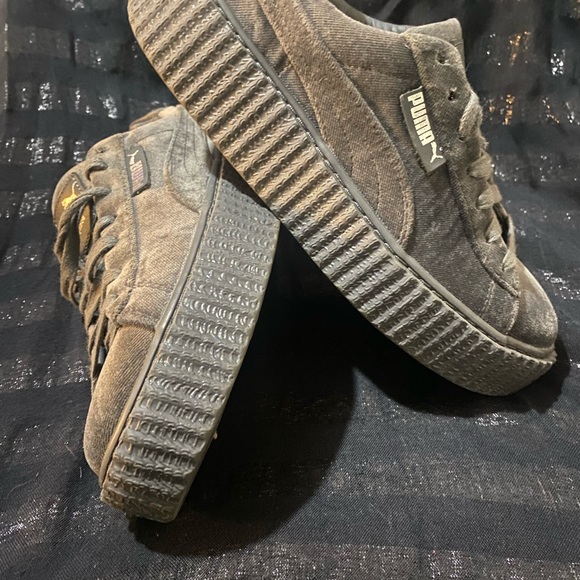 Puma women’s gun metal velvet grey platform Fenty by Rihanna - Picture 8 of 16